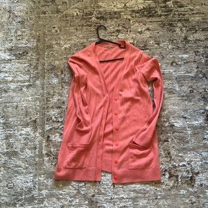 GAP Pink Cardigan Sweater Lightweight Open-Front